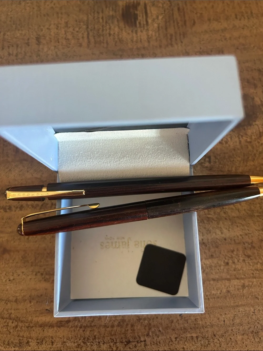 Wood Grain Brown Dual Pen Holder